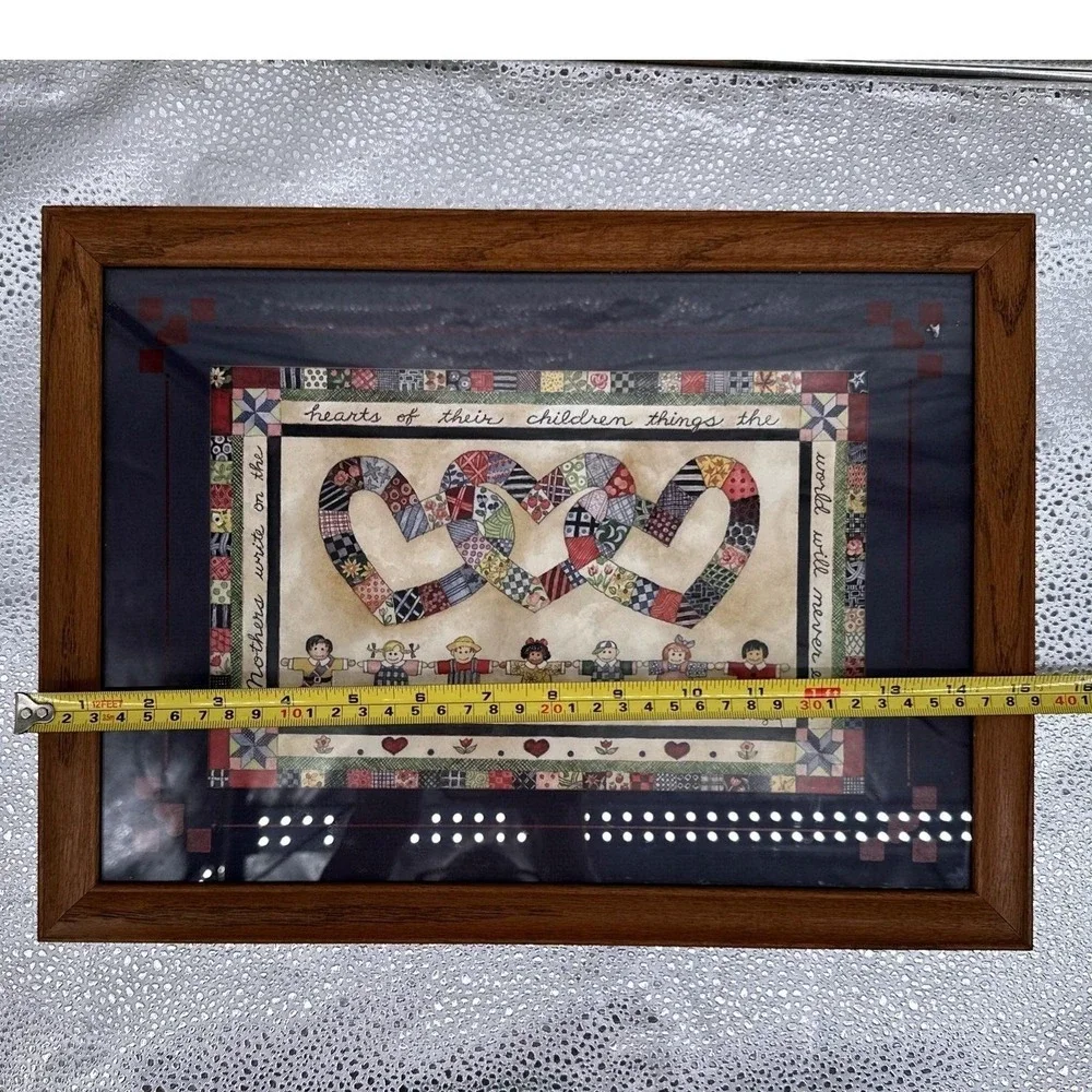 Home Interiors Gifts Chuck‎ Hughey Mothers Hearts Children Framed Folk Art Print